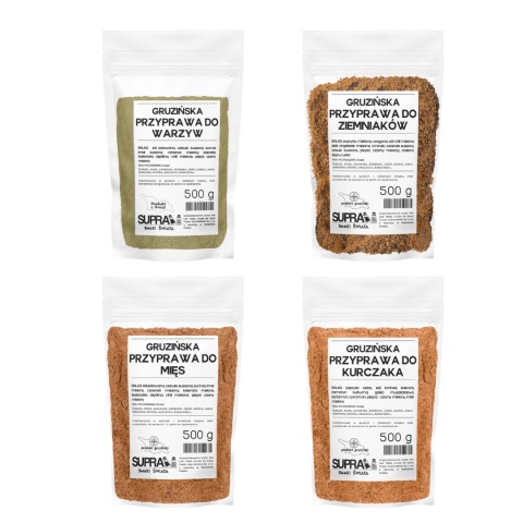 Mieszanki Gruzińskie - do warzyw, mięs, kurczaka i ziemniaków 4x 500 g