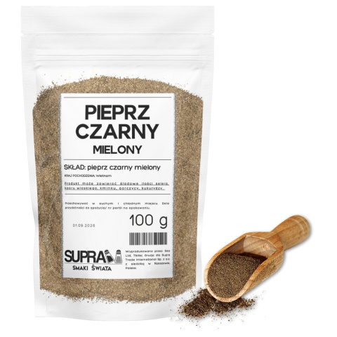 PIEPRZ CZARNY MIELONY 100g aromatyczny | SUPRA |