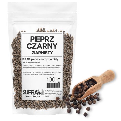 PIEPRZ CZARNY ZIARNISTY 100g aromatyczny | SUPRA |